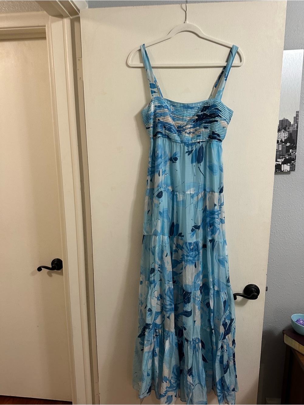 Abercrombie Light Blue Floral Maxi Sundress - Sleeveless Summer Dress